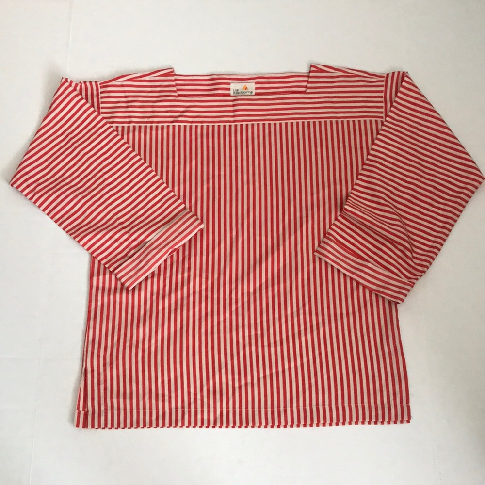 Vintage Liz Claiborne Red stripe Blouse